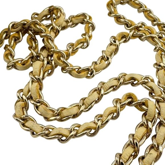 Chanel Compact Wallet Card Coin Case Yellow with Chain - Picture 6 of 8